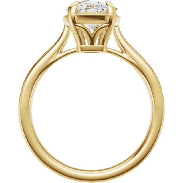Elongated Prong Set Solitaire - Made to Order