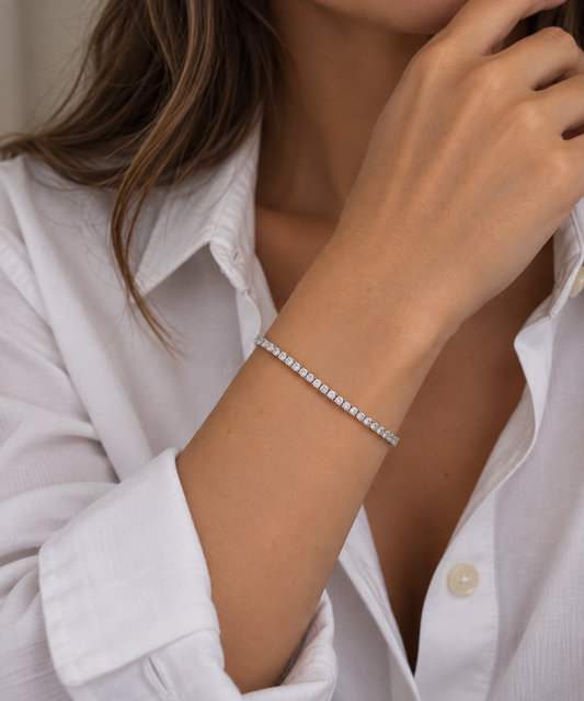 1 Carat Natural Diamond Tennis Bracelet White Gold