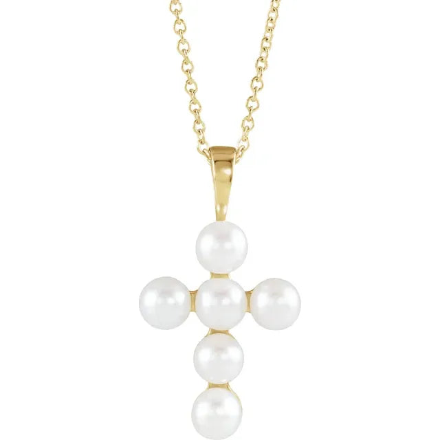 Freshwater Pearl Cross Pendant