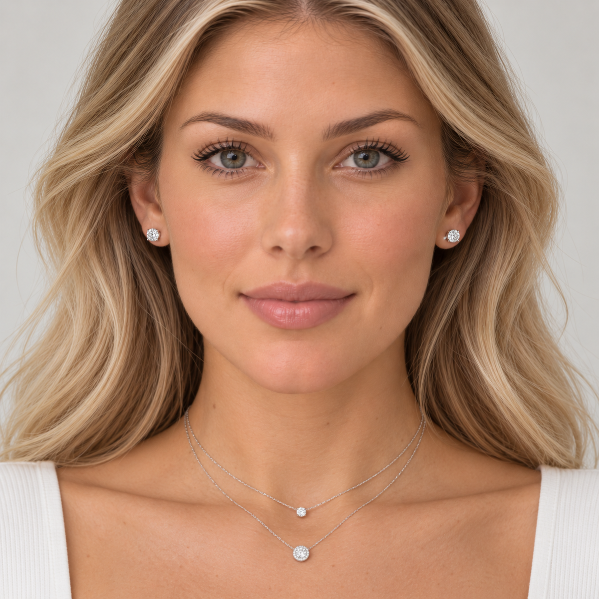 1.67 Total Weight Natural Round Diamond Studs GIA Graded