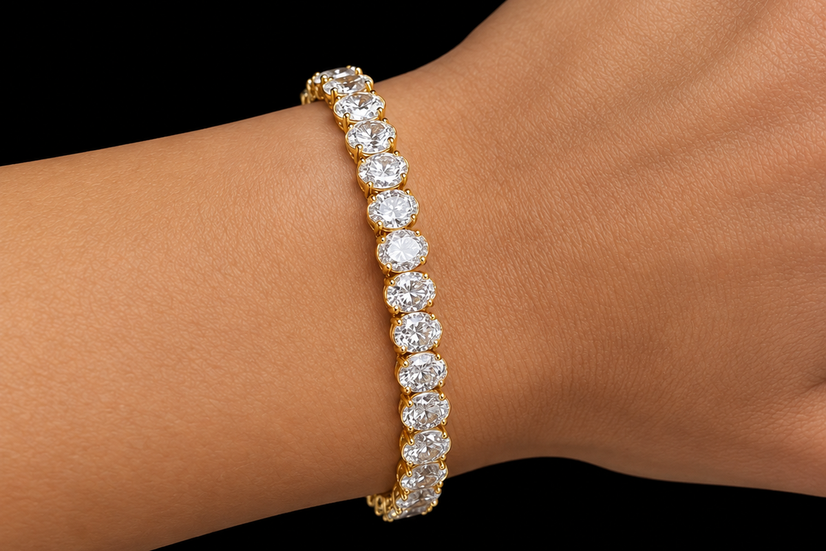 Lab Grown Oval Tennis Bracelet 16.50 Carats