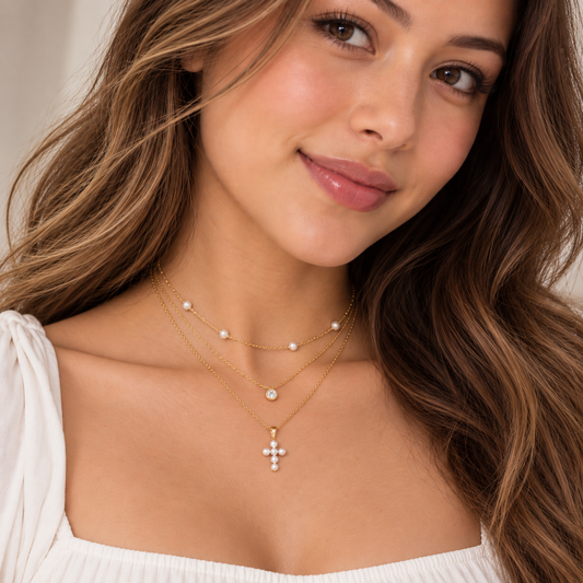 Freshwater Pearl Cross Pendant