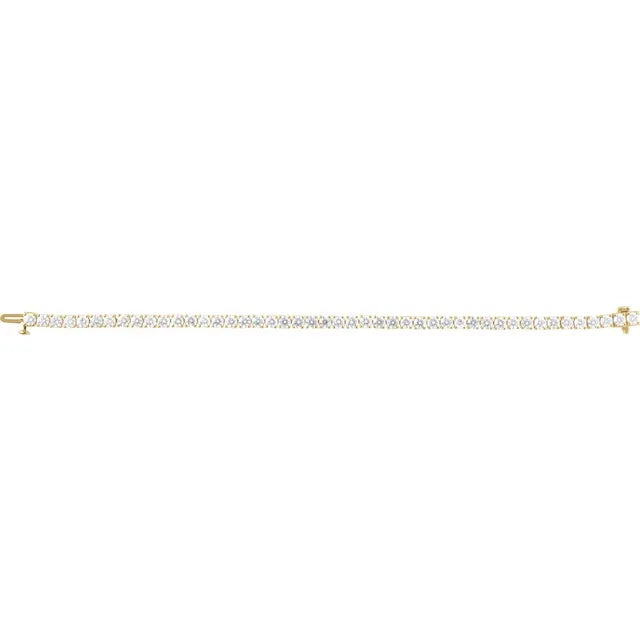 10 Carat Lab Grown Tennis Bracelet - Yellow Gold