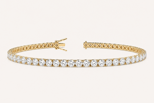 10 Carat Lab Grown Tennis Bracelet - Yellow Gold