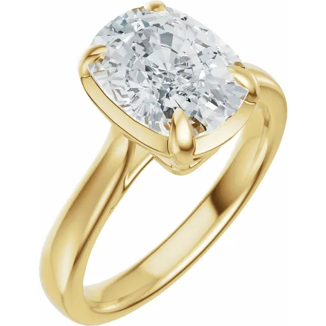 Elongated Prong Set Solitaire - Made to Order