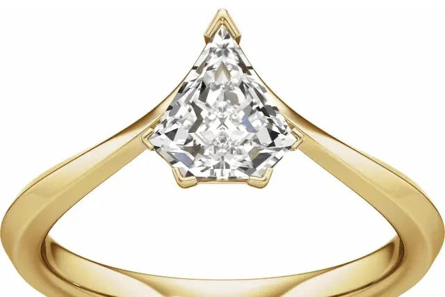 1 Carat Lab Grown Shield Cut Diamond Ring