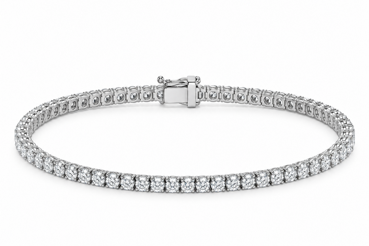 1 Carat Natural Diamond Tennis Bracelet White Gold