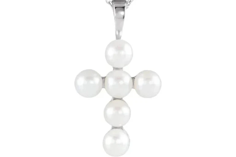 Freshwater Pearl Cross Pendant