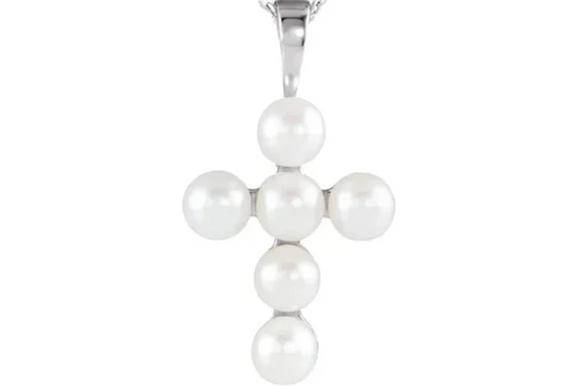Freshwater Pearl Cross Pendant
