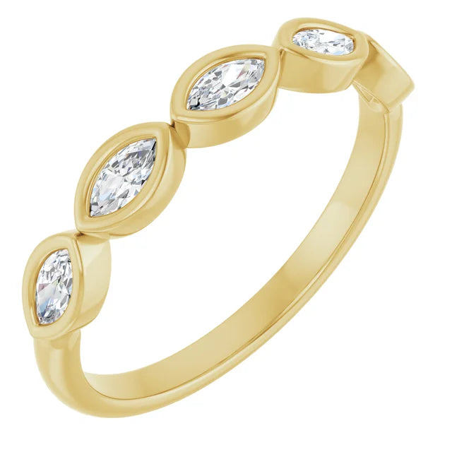 Bezel-Set Eternity Band — Half or Full Eternity (Made to Order)