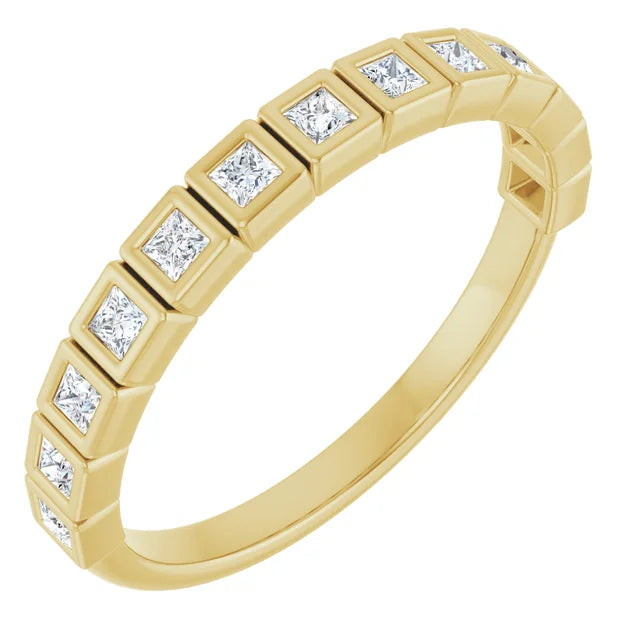 Bezel-Set Eternity Band — Half or Full Eternity (Made to Order)