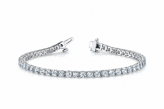 8 Carat White Gold 7" Lab Grown Bracelet