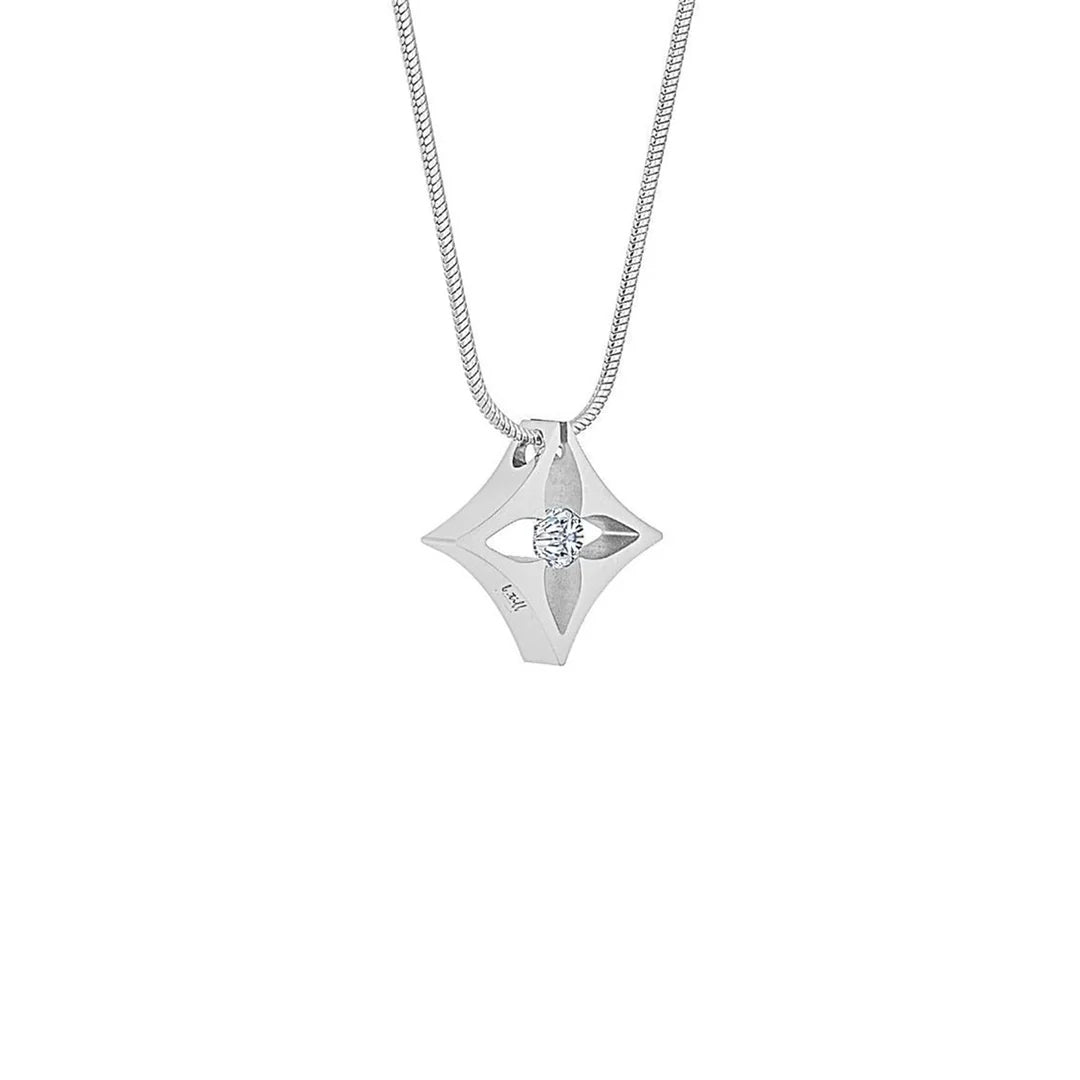 Floro Stainless Steel Pendant Necklace - 20 inch