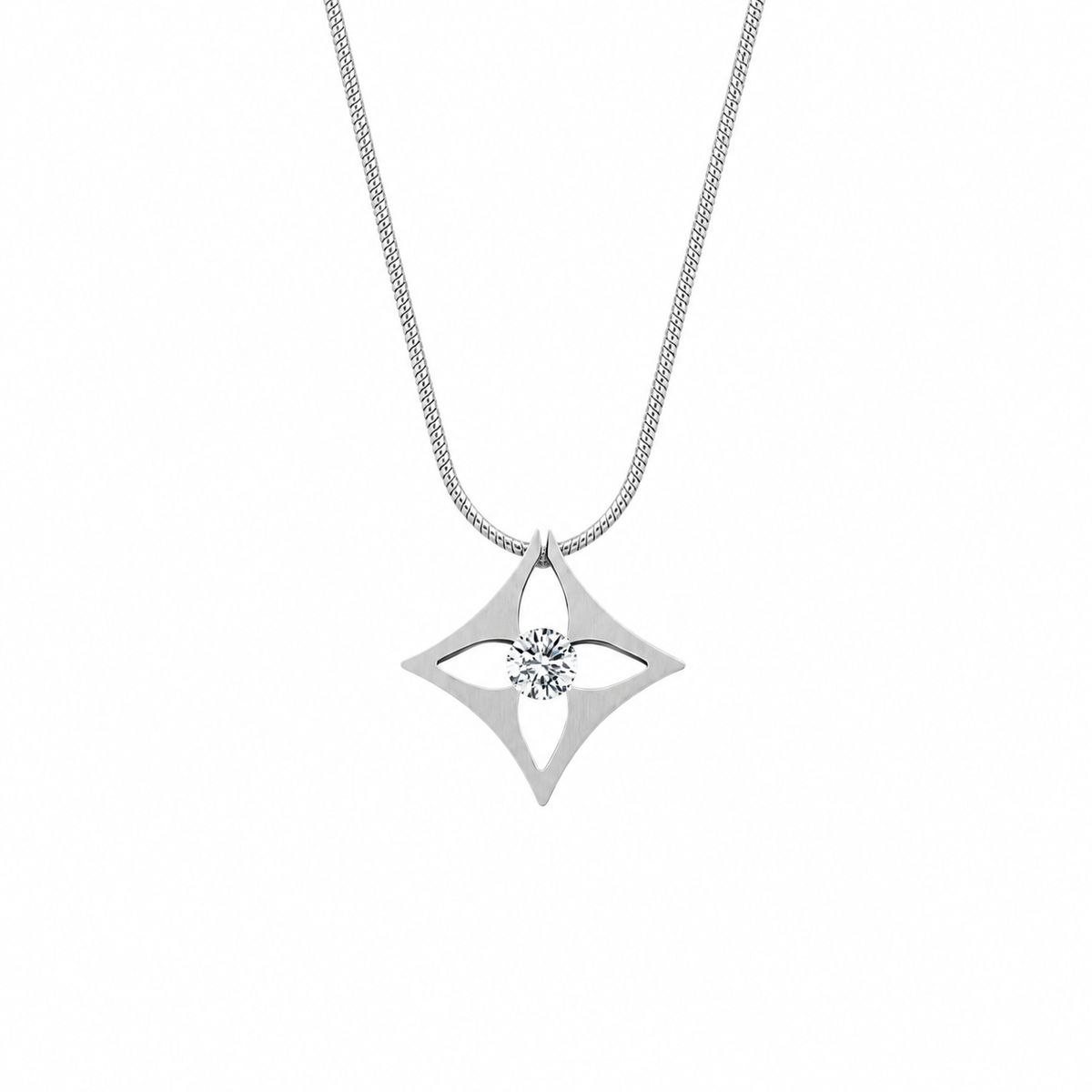 Floro Stainless Steel Pendant Necklace - 20 inch