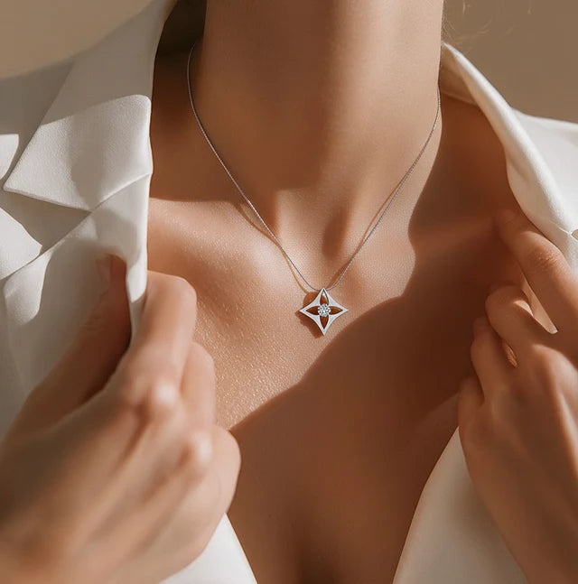 Floro Stainless Steel Pendant Necklace - 20 inch