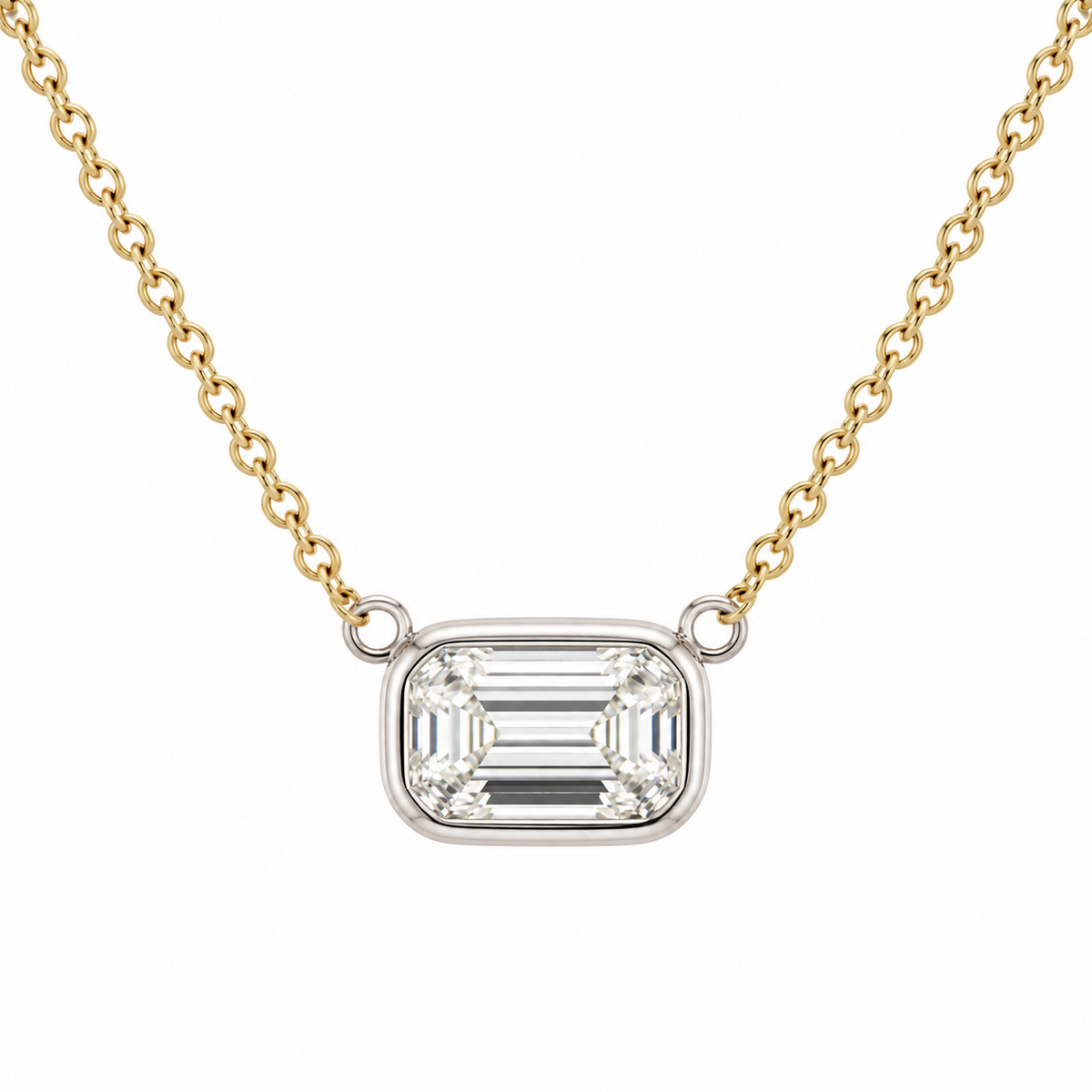 1 1/4 Emerald Cut Natural Diamond Pendant