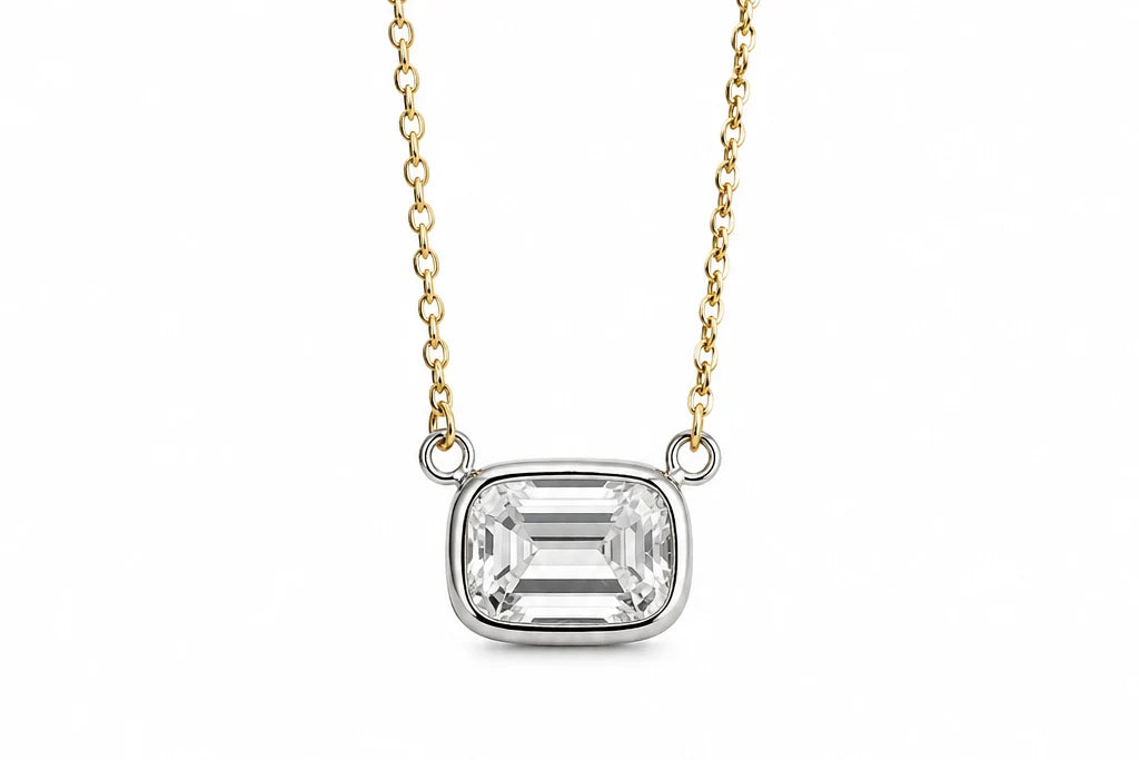 1 1/4 Emerald Cut Natural Diamond Pendant