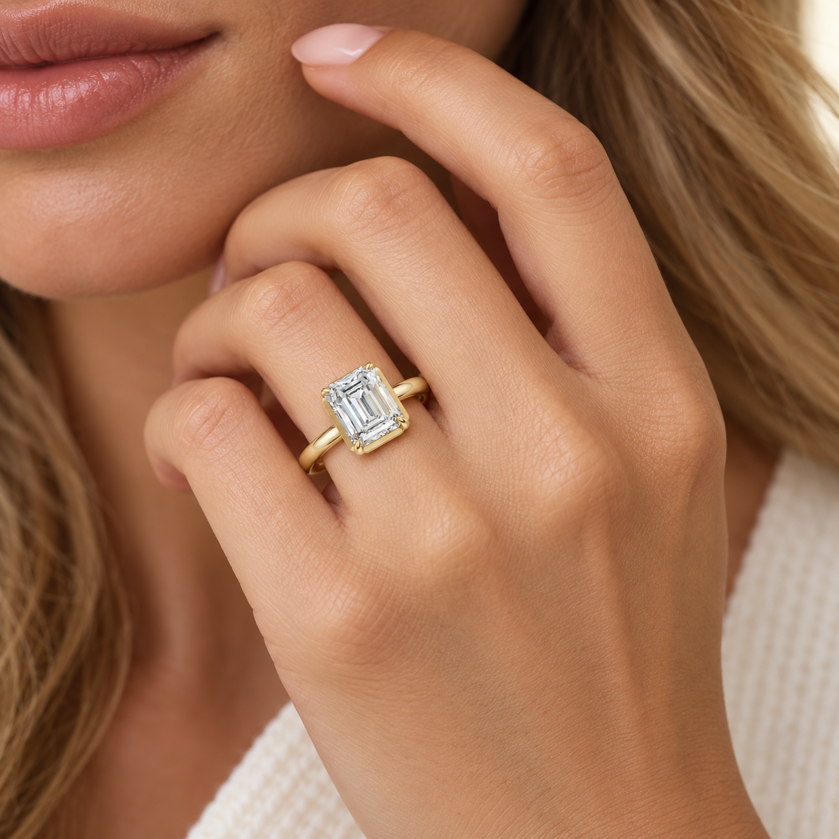 Elongated Prong Set Solitaire - Made to Order