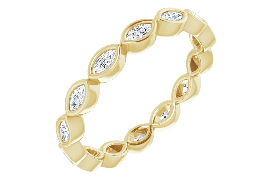 Bezel-Set Eternity Band — Half or Full Eternity (Made to Order)