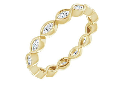 Bezel-Set Eternity Band — Half or Full Eternity (Made to Order)