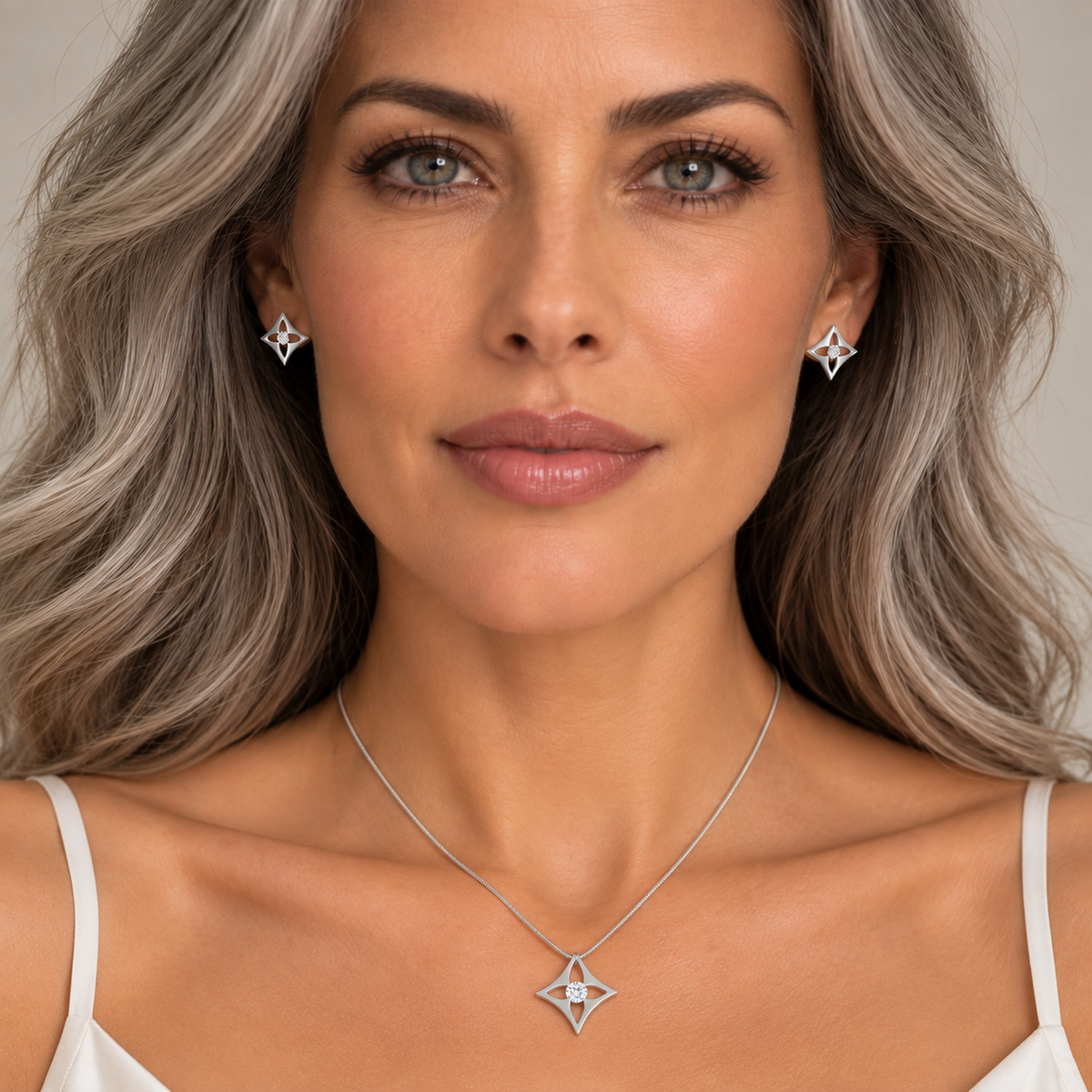 Floro Stainless Steel Pendant Necklace - 20 inch