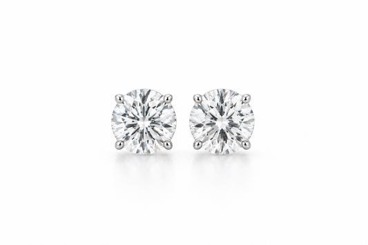 2 Carat Round Lab Grown Diamond Studs