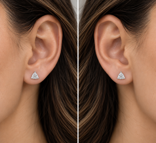 2 Carat Natural Trillion Diamond Studs